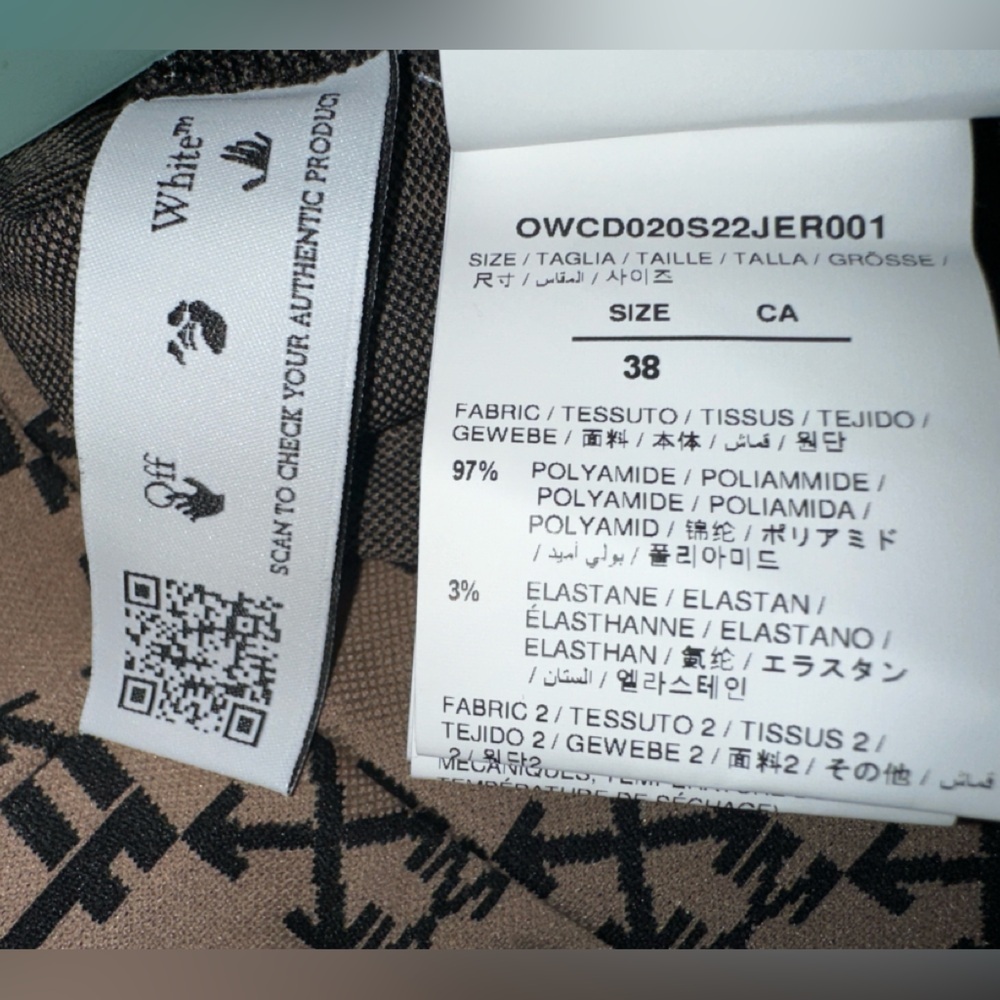 New Off-White Monogram Split Hem Leggings in Brown Size 38 - Picture 11 of 12